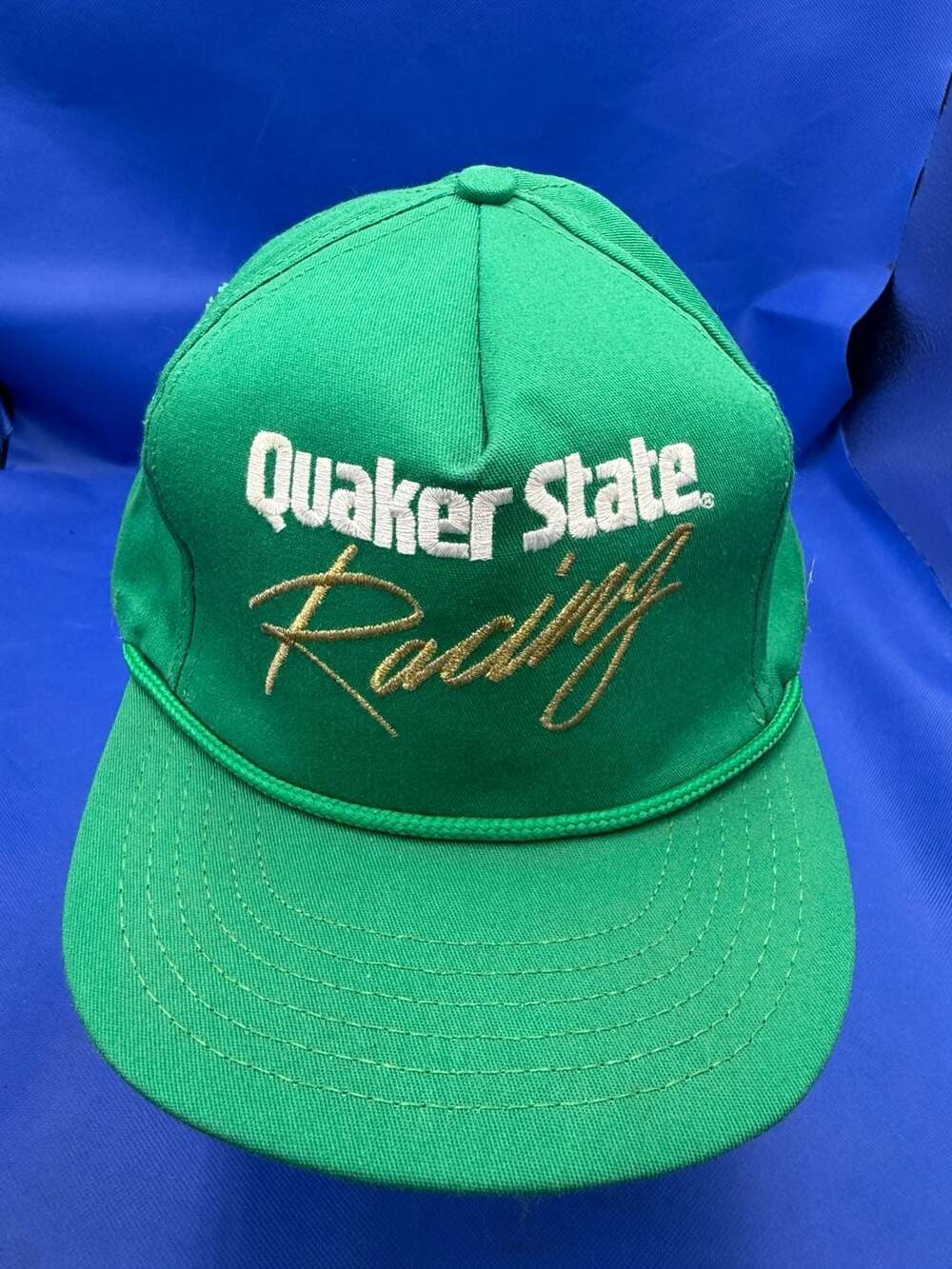 Vintage Quaker State Racing Snapback Hat Cap Green One Size Fits All